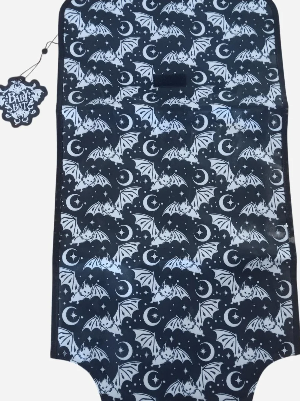 Killstar Black and White Bat Moon Print Diaper Changing Mat Pad